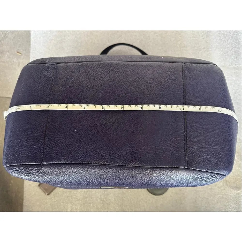 Coach Park Carrie Tote F23284 Denim Blue Pebbled Leather Silver Hardware